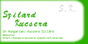 szilard kucsera business card